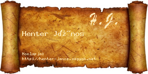 Henter János névjegykártya